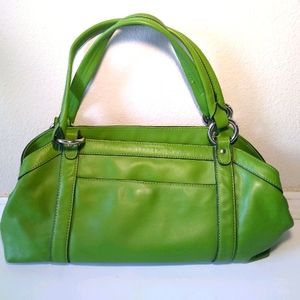 Talbots Genuine Leather Handbag Purse Green